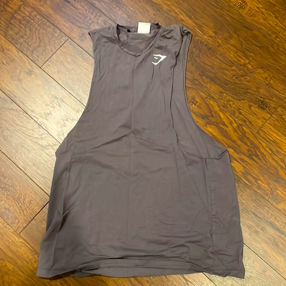 Gymshark grey drop arm tank. Size L